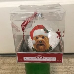Glass Pet Ornament With Pen New